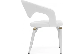 Стул-кресло Palma, мягкий, белый / белый с золотом