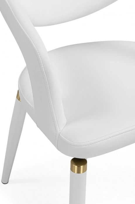 Стул-кресло Palma, мягкий, белый / белый с золотом