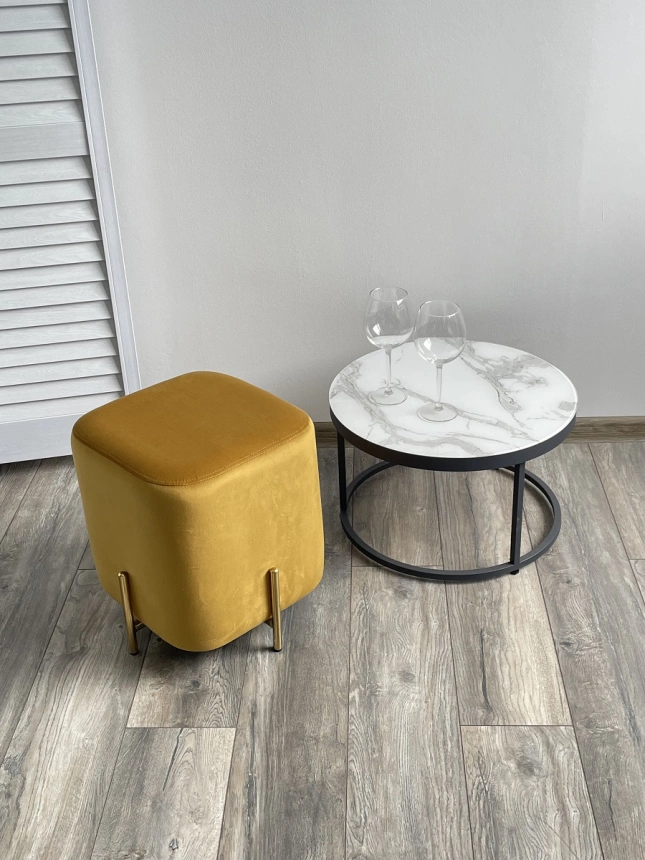 Пуф Ares, Bluvel-68 yellow / gold