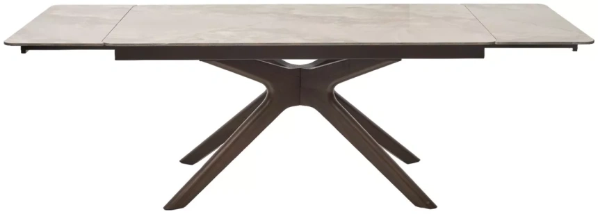 Обеденный раздвижной стол Eder 160, Gloss Amber Jade Solid Ceramic, Орех