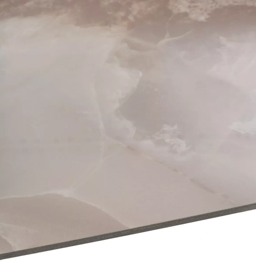 Обеденный раздвижной стол Eder 160, Gloss Amber Jade Solid Ceramic, Орех