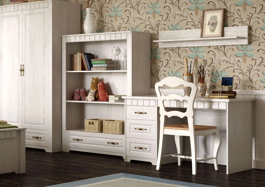 Гарнитур для детской Прованс, композиция 2, бодега белая / патина премиум