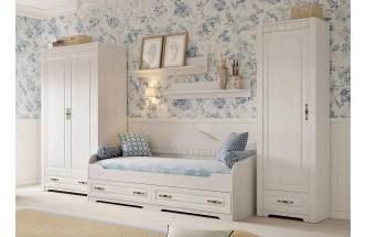 Гарнитур для детской Прованс, композиция 2, бодега белая / патина премиум