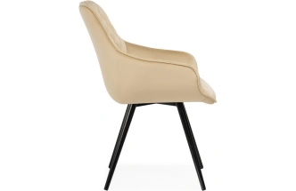 Стул Эгел, вращающийся, бежевый / черный глянец
