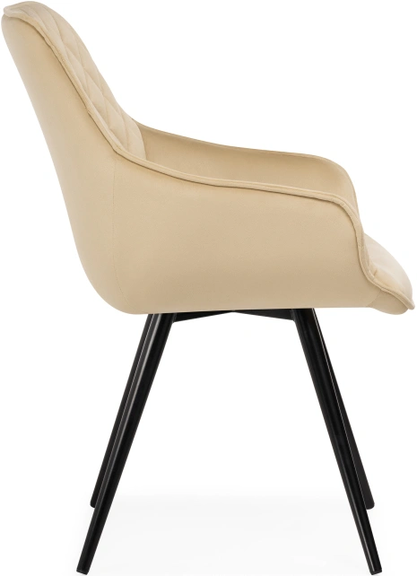 Стул Эгел, вращающийся, бежевый / черный глянец