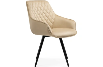 Стул Эгел, вращающийся, бежевый / черный глянец