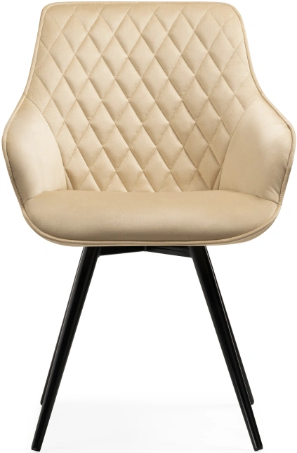 Стул Эгел, вращающийся, бежевый / черный глянец