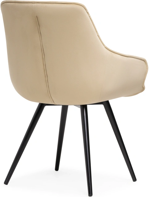 Стул Эгел, вращающийся, бежевый / черный глянец