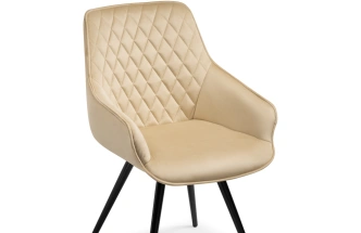 Стул Эгел, вращающийся, бежевый / черный глянец