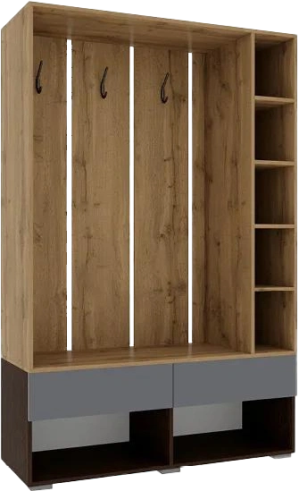 Прихожая Роут, венге / дуб вотан / графит софт