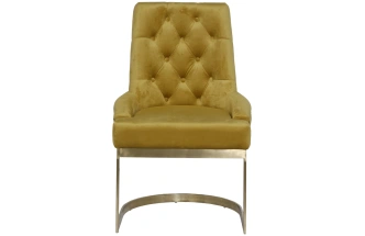 Стул 76AR-6210GOLD-OLV, мягкий, велюр, оливковый / матовое золото