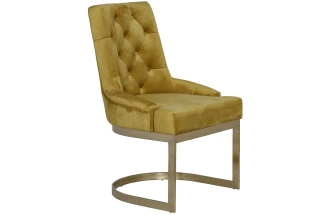 Стул 76AR-6210GOLD-OLV, мягкий, велюр, оливковый / матовое золото