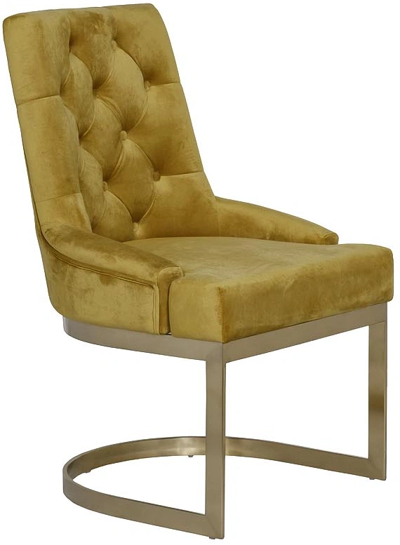 Стул 76AR-6210GOLD-OLV, мягкий, велюр, оливковый / матовое золото 