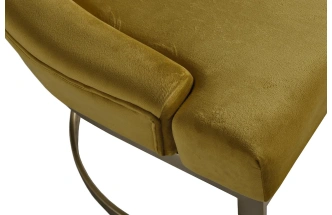 Стул 76AR-6210GOLD-OLV, мягкий, велюр, оливковый / матовое золото