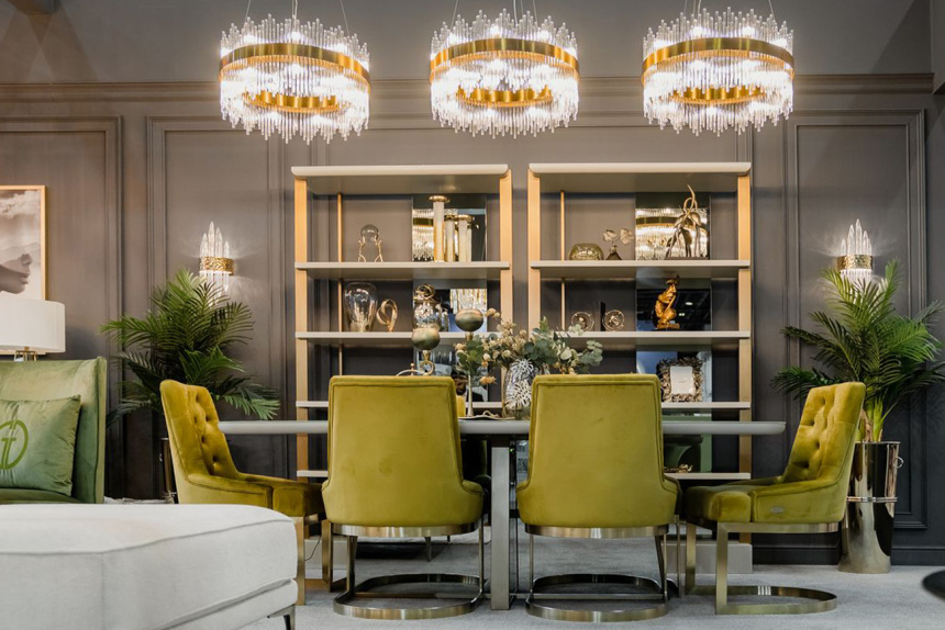 Стул 76AR-6210GOLD-OLV, мягкий, велюр, оливковый / матовое золото 