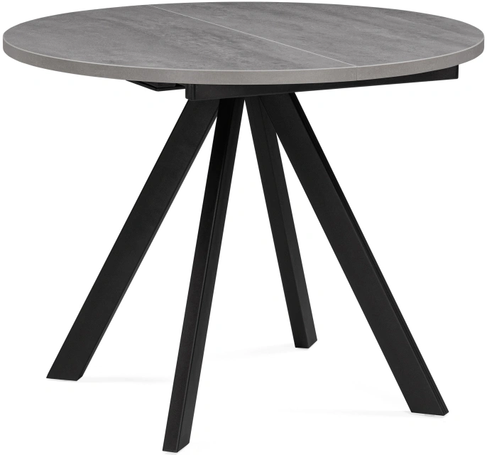 Кухонный раздвижной стол Трейси, 90(120)х90х75, бетон / черный