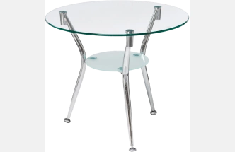 Журнальный стол Round, 59x52, стекло, прозрачный, каркас хром