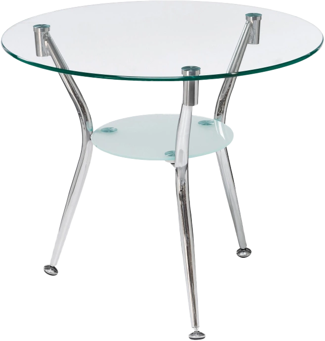 Журнальный стол Round, 59x52, стекло, прозрачный, каркас хром