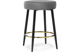 Полубарный табурет Plato, велюр темно-серый