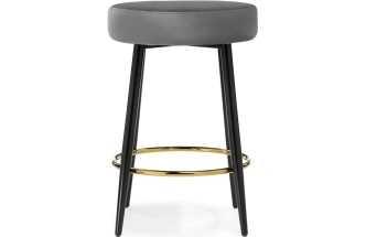 Полубарный табурет Plato, велюр темно-серый