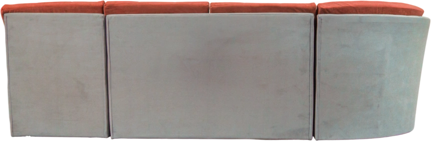 Диван угловой София 2 удлиненный, Catania flame, Catania cocoa, с задней тканью