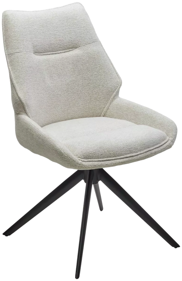 Стул Olaf, мягкий, поворотный, Raven 22 бежево-белый, ткань, черный каркас 
