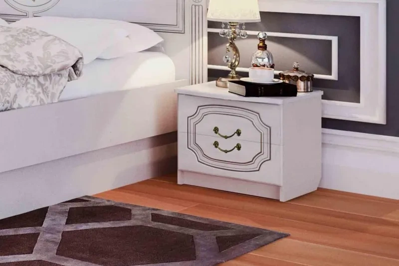 Тумба прикроватная Верона, с двумя ящиками, кофе 10 / капучино