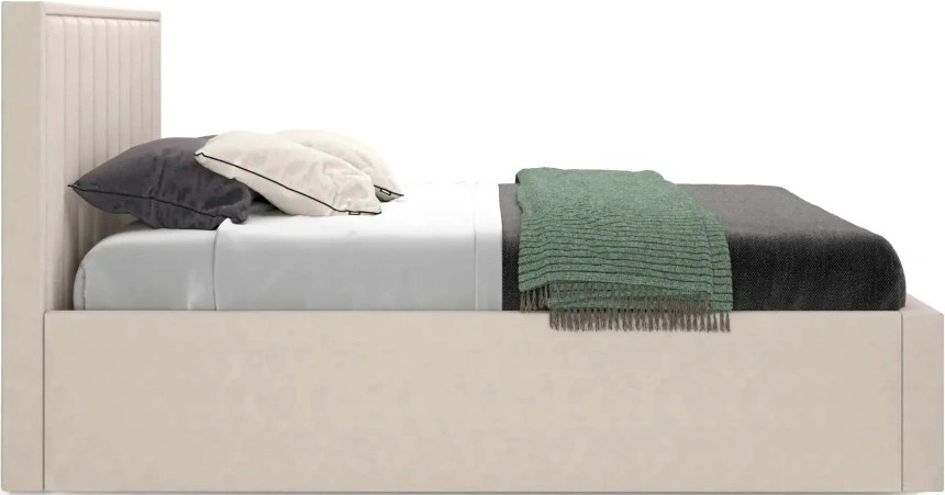 Кровать Женева 140, полутораспальная, мягкая, мора бежевый