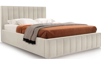 Кровать Женева 140, полутораспальная, мягкая, мора бежевый