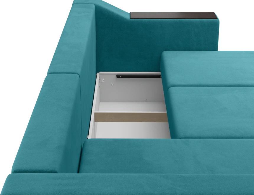 Диван угловой Невада, модель 020, комплектация 3 левый, Omega 61 (зелёный)