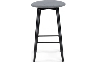 Полубарный табурет Гангток, крутящийся, сильвер / черный матовый