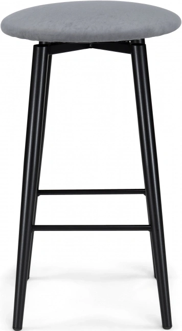 Полубарный табурет Гангток, крутящийся, сильвер / черный матовый