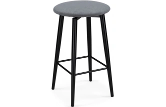 Полубарный табурет Гангток, крутящийся, сильвер / черный матовый