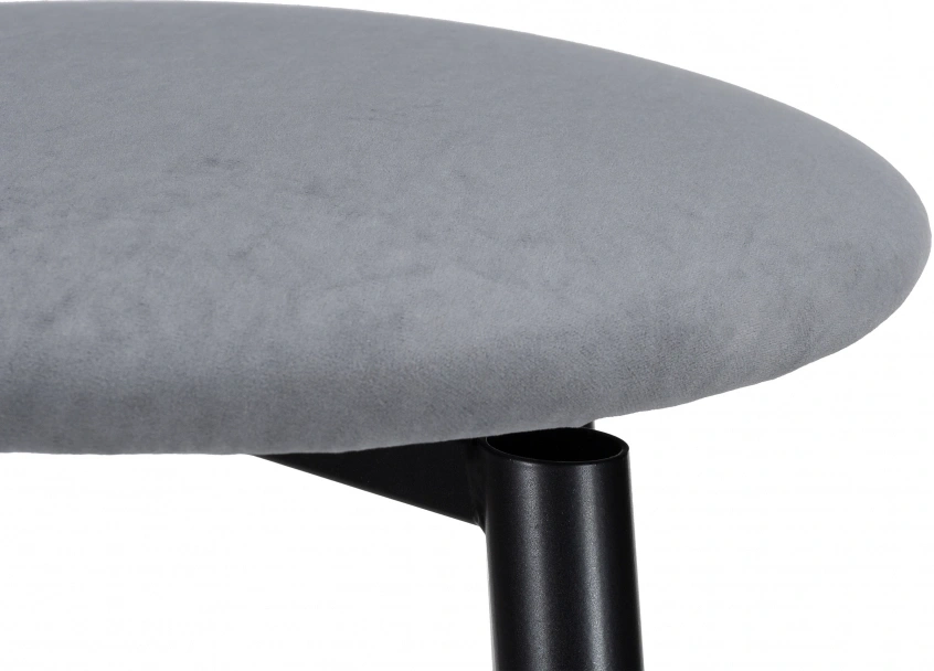 Полубарный табурет Гангток, крутящийся, сильвер / черный матовый