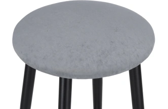 Полубарный табурет Гангток, крутящийся, сильвер / черный матовый