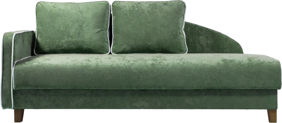 Диван прямой Биатрис, Плюш Дасти Грин, Левый