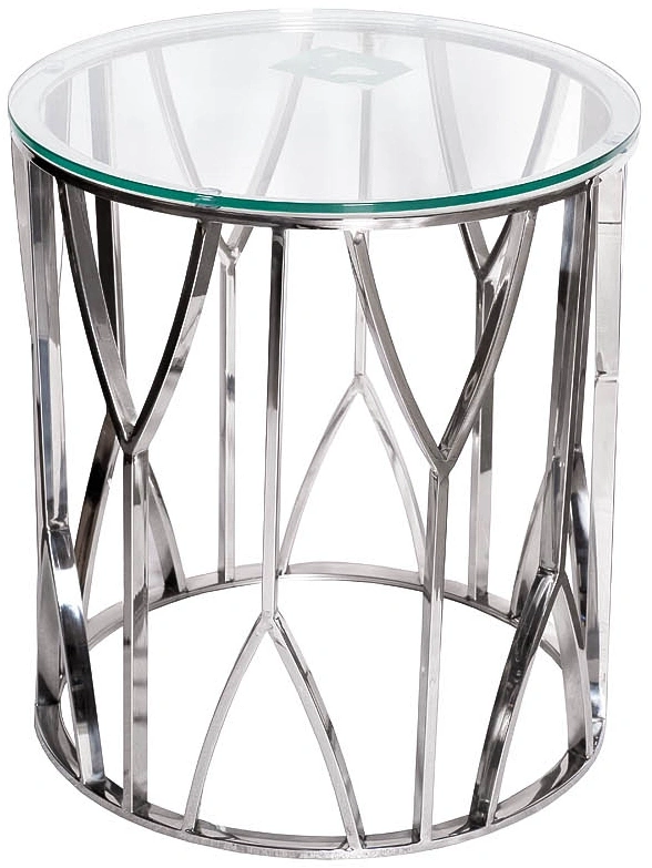 Журнальный стол 13RXET3103-SILVER , 50x50x55, стекло, прозрачный / серебро