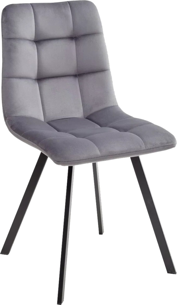 Стул Chilli Square, мягкий, Bluvel-14 серый, велюр, черный каркас