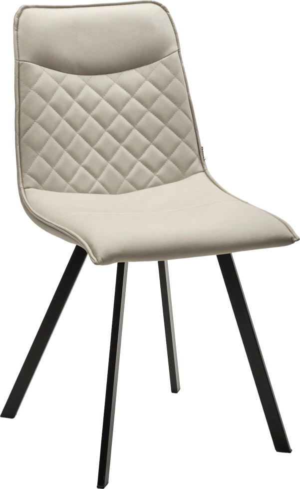 Стул Texas, мягкий, HK017-02 серо-бежевый, PU, экокожа, черный каркас