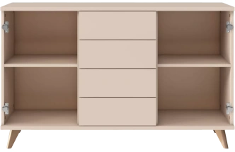 Комод Хармони, 2 двери, 4 ящика, Бежевый / Древесный