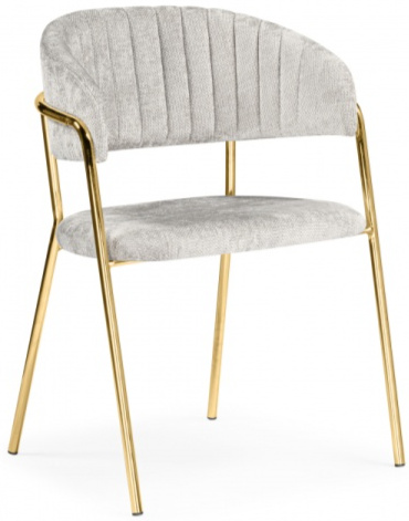 Стул Kamelia, на металлокаркасе, светло-серый / золото