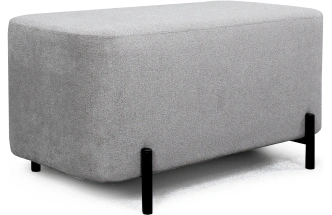 Банкетка Портленд, мягкая, на ножках, ткань торонто серый