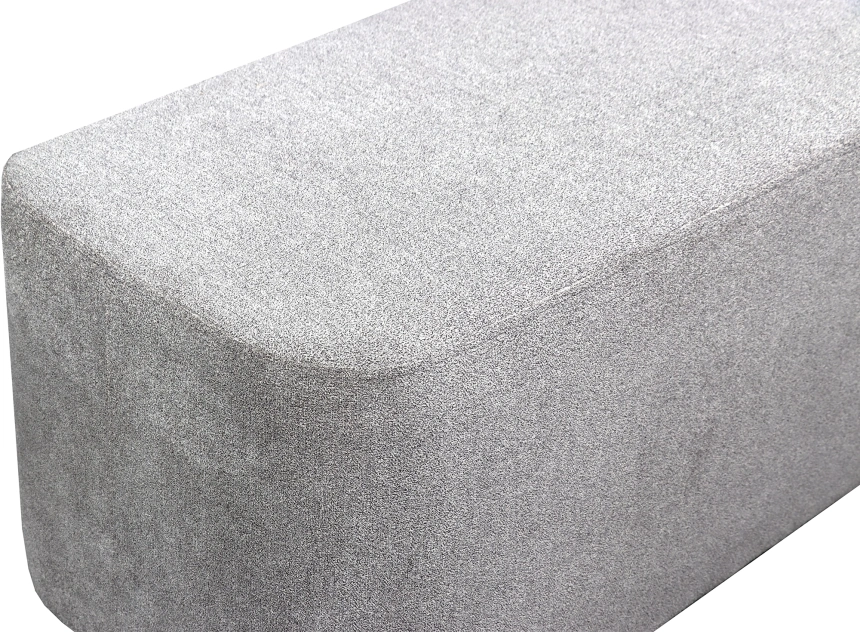 Банкетка Портленд, мягкая, на ножках, ткань торонто серый