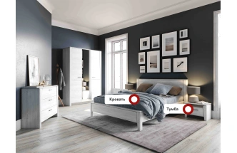 Спальный гарнитур Мальта, композиция #1, дуб винтерберг