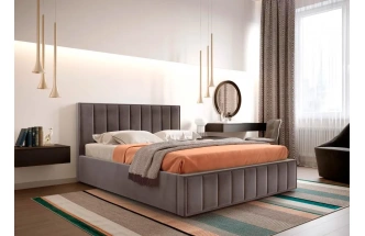 Кровать Женева 140, полутораспальная, мягкая, мора темно-коричневый