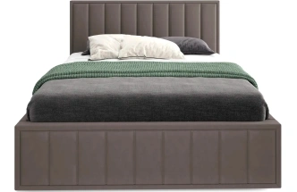 Кровать Женева 140, полутораспальная, мягкая, мора темно-коричневый