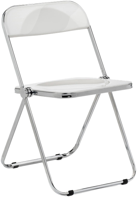 Стул Fold, пластиковый, складной, white / chrome