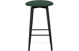 Полубарный табурет Гангток, крутящийся, изумруд / черный матовый