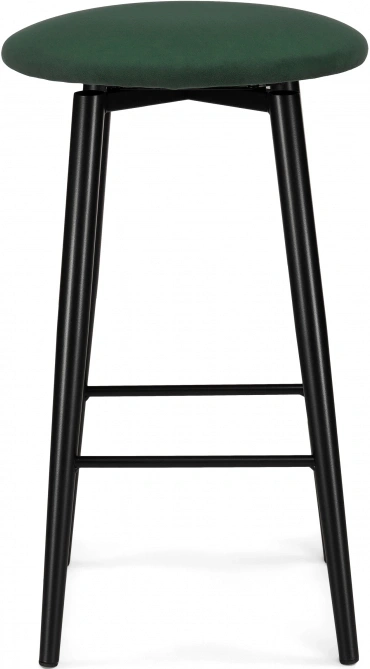 Полубарный табурет Гангток, крутящийся, изумруд / черный матовый