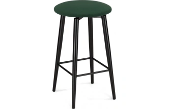Полубарный табурет Гангток, крутящийся, изумруд / черный матовый